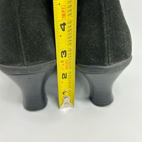 La Canadienne Women's Black Knee High Boots Size 8 Mid Heel Buckle Square Toe - Picture 8 of 12